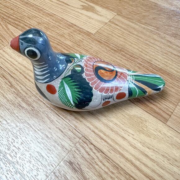 Rare 1950s Vintage Hand Painted Tonala Mexican Pottery Bird Folk Art - Picture 4 of 5
